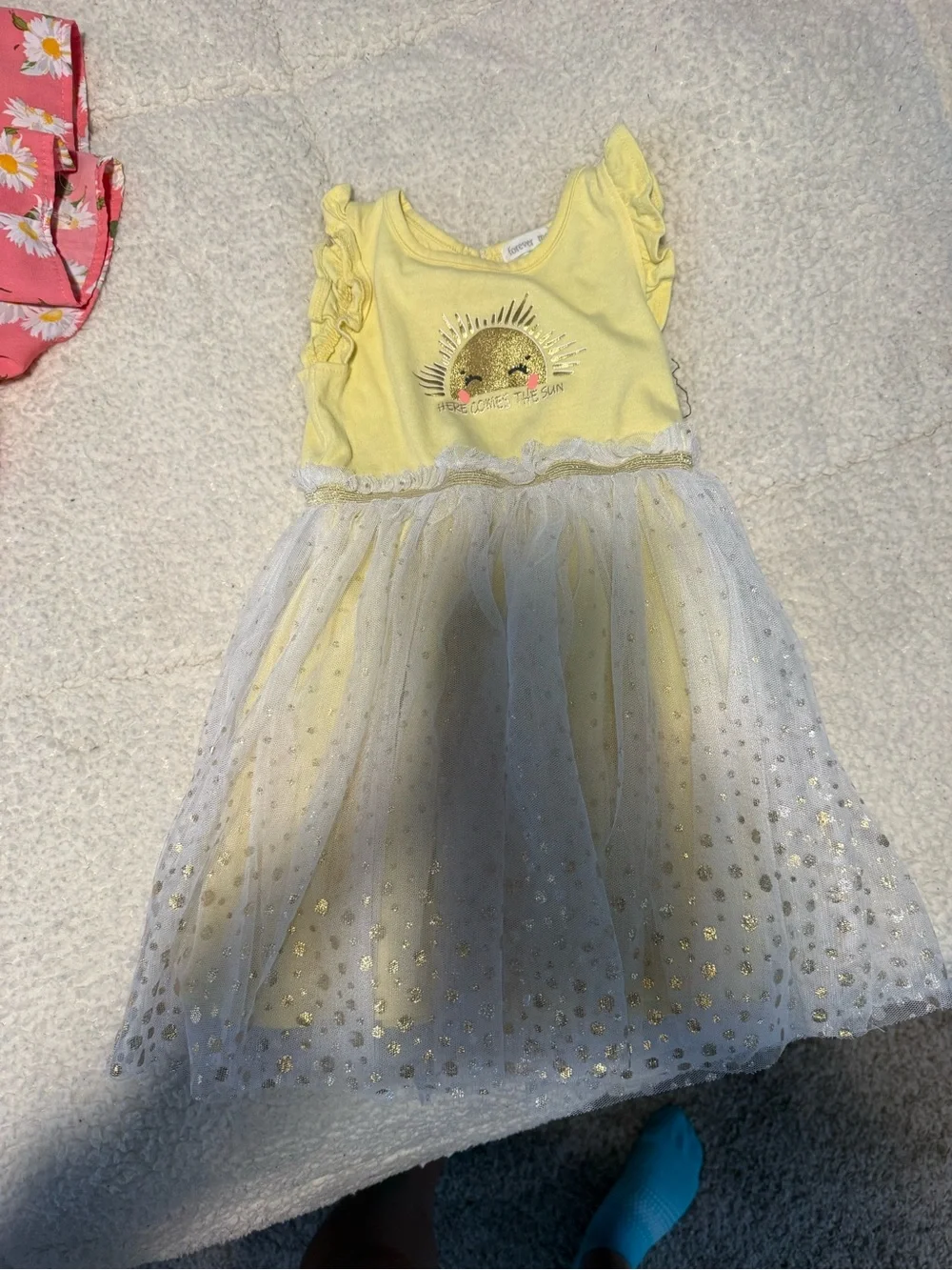 Girls' Yellow Sun Tulle Dress Costume - Cheerful Sun Design